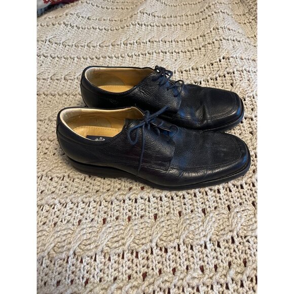 STAFFORD  MEN'S BLACK LEATHER LACE UP OXFORD SHOES SZ 11 M MADE IN BRAZIL‎ - Picture 1 of 9